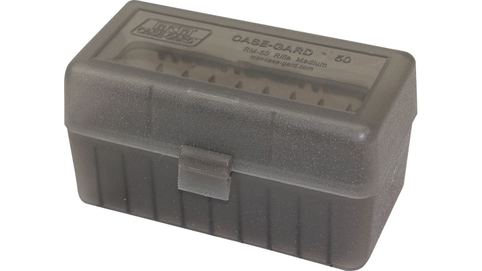 MTM Case-Gard 50 Round Flip-Top Ammo Box, .243/.308 Win/.220 Swift, Clear Smoke, RM-50-41