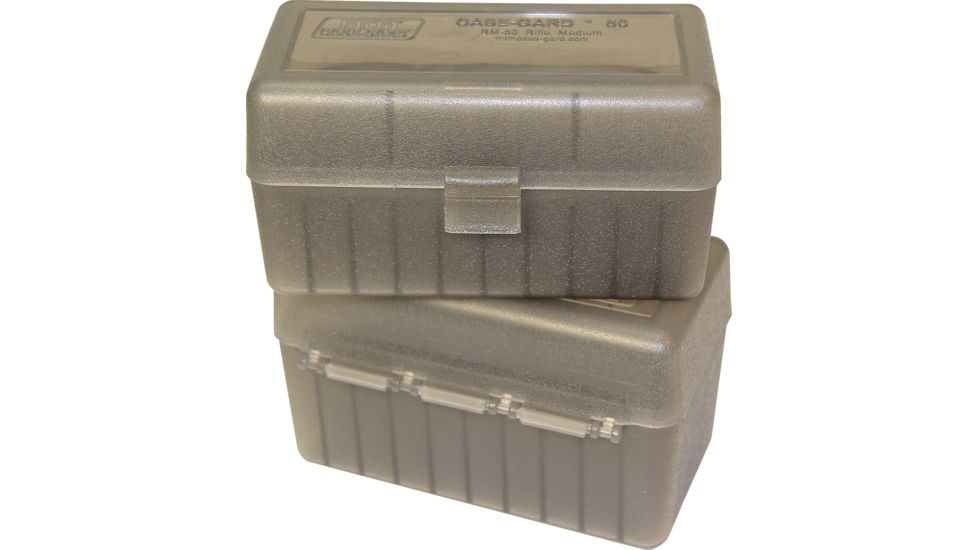 MTM Case-Gard 50 Round Flip-Top Ammo Box, .243/.308 Win/.220 Swift, Clear Smoke, RM-50-41