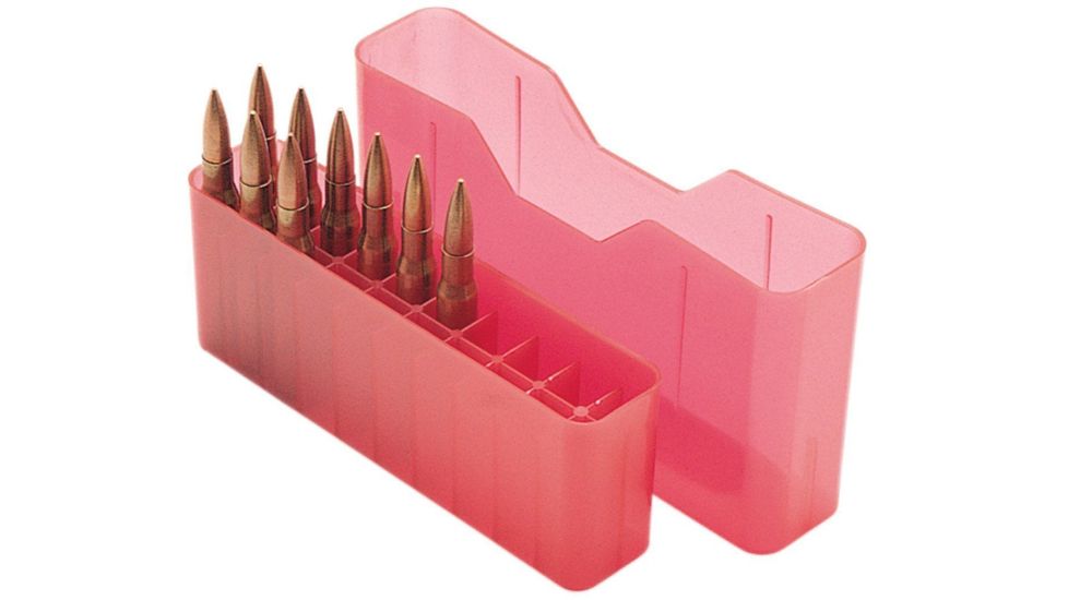 MTM J-20 Slip-Top Boxes .270 to .450 Caliber Clear Red