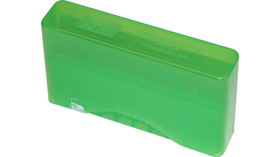 MTM J-20 Slip-Top Boxes .300 To 7mm Magnum Caliber Clear Green