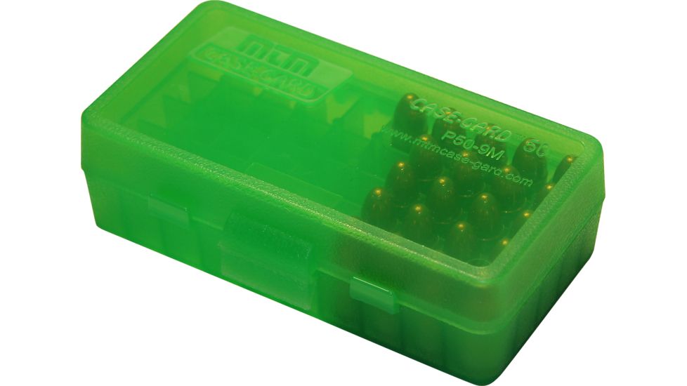 MTM P50 Fliptop Box Handgun .380-9mm Clear Green