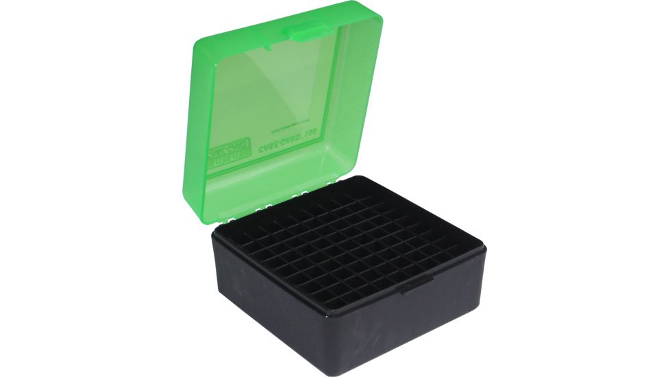 MTM RM-100 Rifle Ammo Box .22-250/.308/.243 Clear Green/Black
