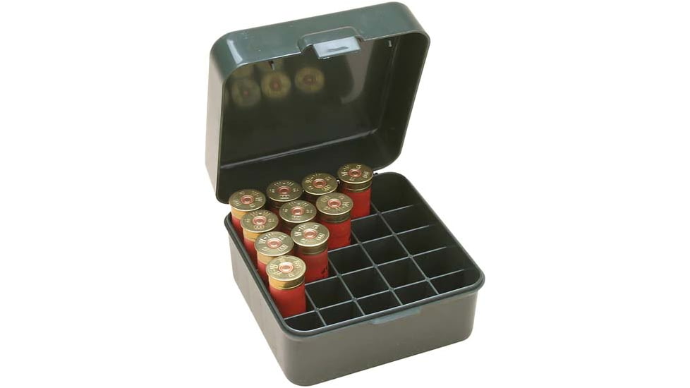 MTM Shotshell Box 25 Round Flip-Top 10 12 Gauge Up To 3.5in., Green S25-12M-11
