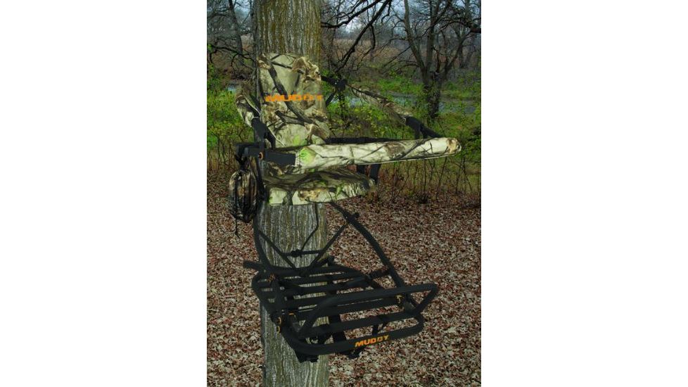 Muddy Fusion Climber, includes Backpack Straps, Accessory Bag, Full Body Fall Arrest Harness, Black/Camo MCL500-A
