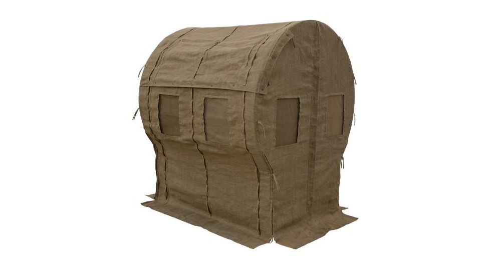 Muddy Portable Bale Blind, includes 8-12in wide x 16in tall bungee slide, reversible window coverings, Burlap MGB5800