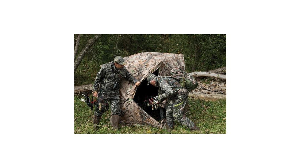 Muddy Redmeption Ground Blind, includes 9-steel stakes, Deluxe-Oversized Carry Bag with Backpack Straps, 4 Tie-Down Ropes, Camo MGB3000