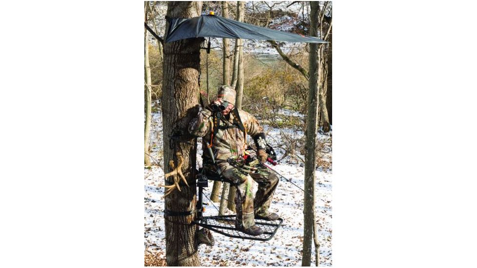 Muddy Sportsman Fixed Position, includes 1-1in Silent Cam-Buckle, 1-1in Looped Ratchet Strap, Full Body Arrest Harness, Black MFP1000