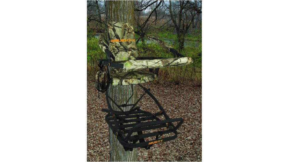Muddy Woodsman Climber, includes Backpack Straps, Accessory Bag, Full Body Fall Arrest Harness, Black/Camo MCL300-A