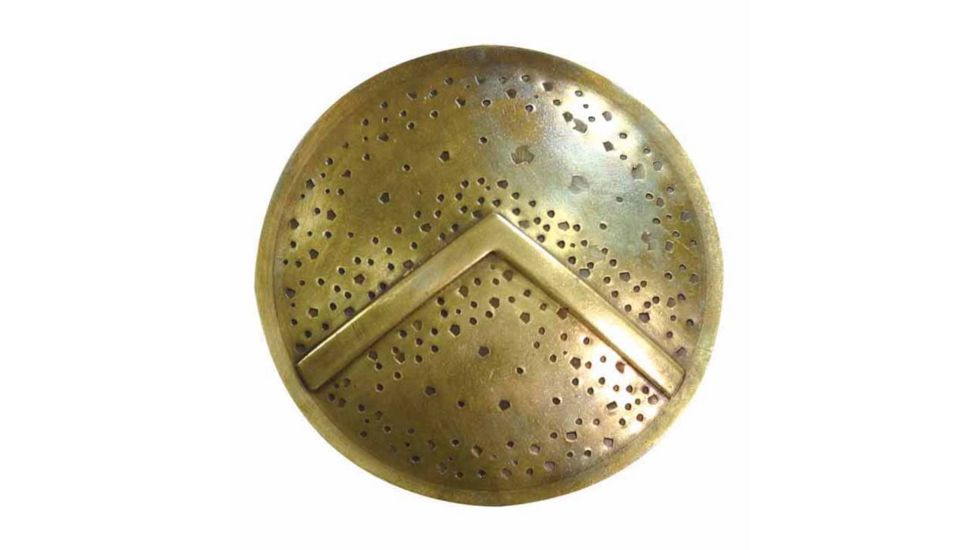 Museum Replicas Spartans Round Brooch, Antiqued brass, 881012