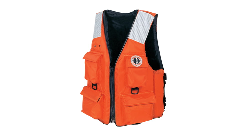 Mustang Survival 4-Pocket Vest w/SOLAS Reflective Tape - 3XL/7XL - Orange 54184