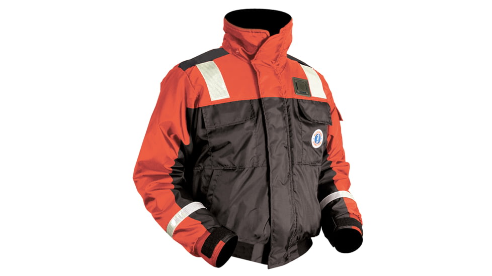 Mustang Survival Classic Bomber Jacket w/SOLAS Tape - Large - Orange/Black 43129