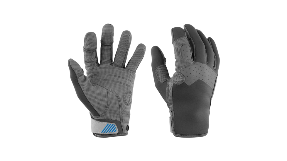 Mustang Survival Traction Closed Finger Gloves - Grey/Blue - Medium, Medium, MA600302-269-M-267