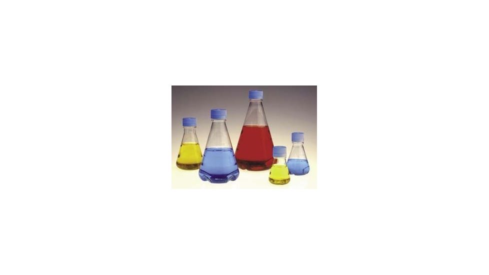 Nalge Nunc Disposable Erlenmeyer Flasks with Vented Closure, PETG, Sterile, NALGENE 4115-0500 Plain Bottom Flasks