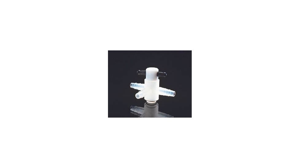 Nalge Nunc Three-Way Stopcock, Polypropylene with Teflon Resin TFE Plug, NALGENE 6470-0002