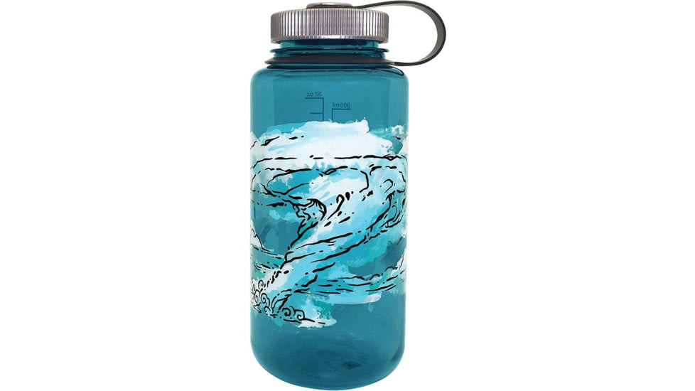 Nalgene Elements Watter Bottle Wide Mouth, 1 Quart, 32oz, Slate/Water, 682019-0140