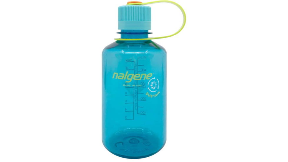 Nalgene Narrow Mouth 1 Pint Sustain Water Bottle, 16 oz, Cerulean, 2020-1116