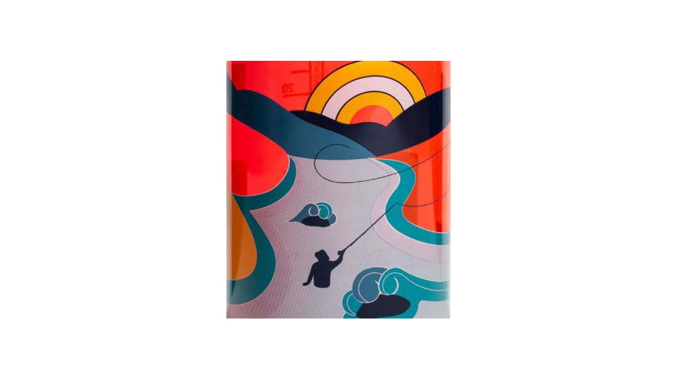 Nalgene Retro Print Wide Mouth 1 Quart Water Bottle, 32 oz, Fly Fisherman Print, 682020-0150