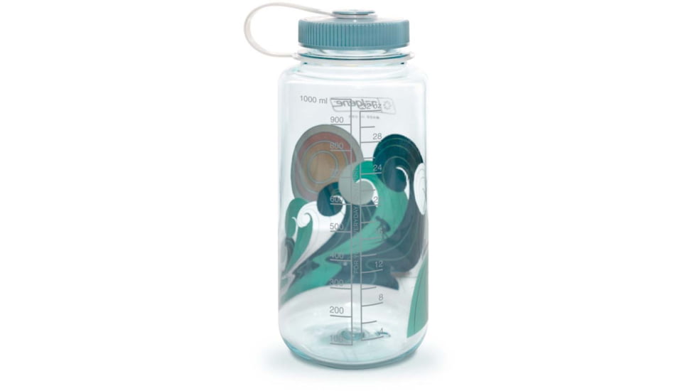 Nalgene Retro Print Wide Mouth 1 Quart Water Bottle, 32 oz, Surfer Print, 682020-0151