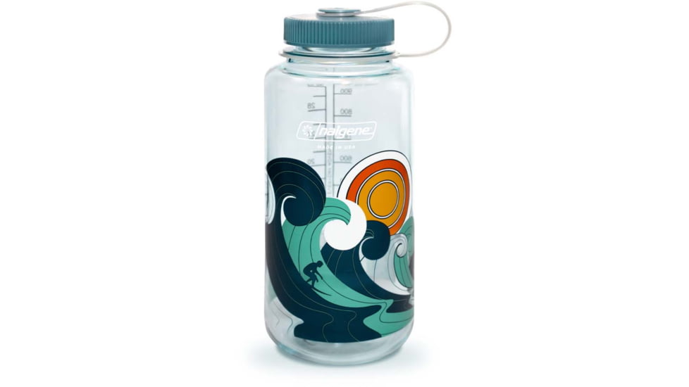 Nalgene Retro Print Wide Mouth 1 Quart Water Bottle, 32 oz, Surfer Print, 682020-0151