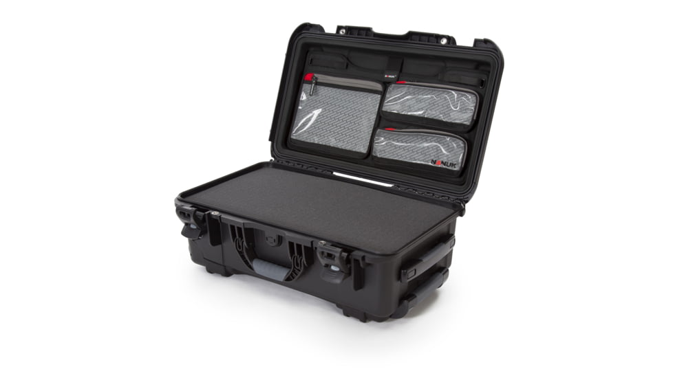 Nanuk 935 Protective Case w/ Cubed Foam / Lid Organizer, Black, Large, 935S-050BK-0A0