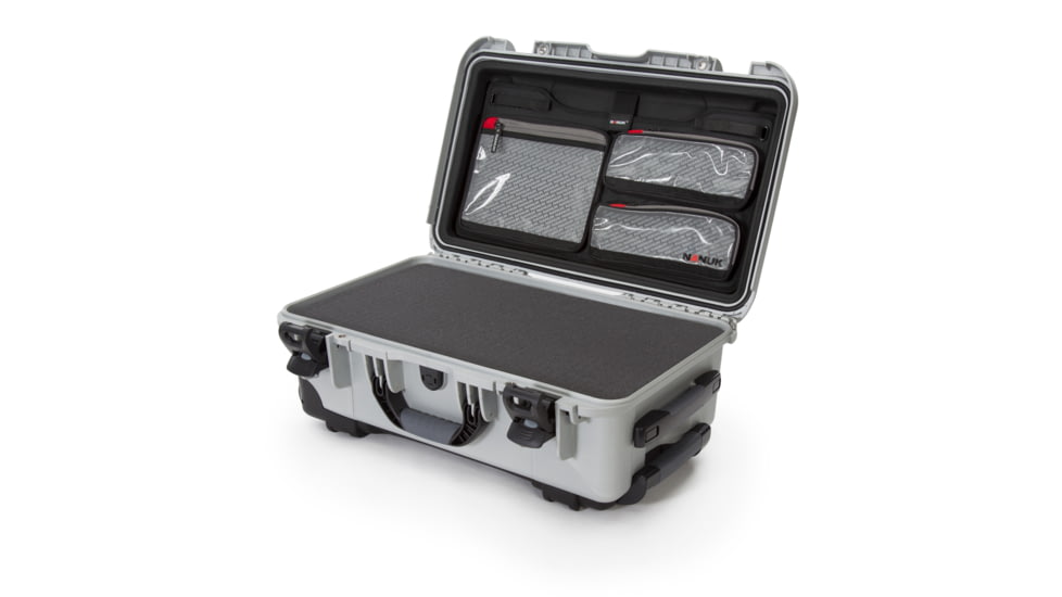 Nanuk 935 Protective Case w/ Cubed Foam / Lid Organizer, Silver, Large, 935S-050SV-0A0