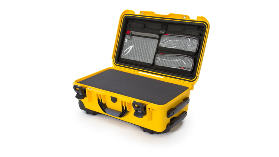 Nanuk 935 Protective Case w/ Cubed Foam / Lid Organizer, Yellow, Large, 935S-050YL-0A0