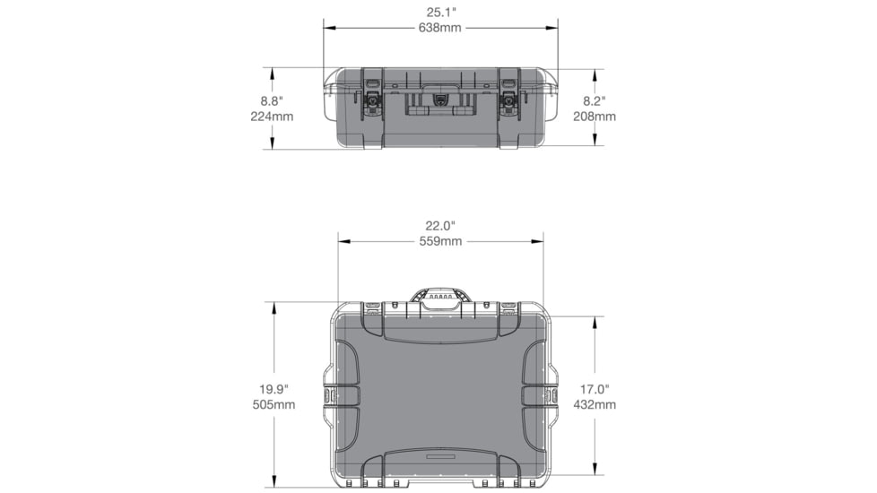 Nanuk Case 945 w/foam insert for Crane 3, Silver, Large, 945-CRA35