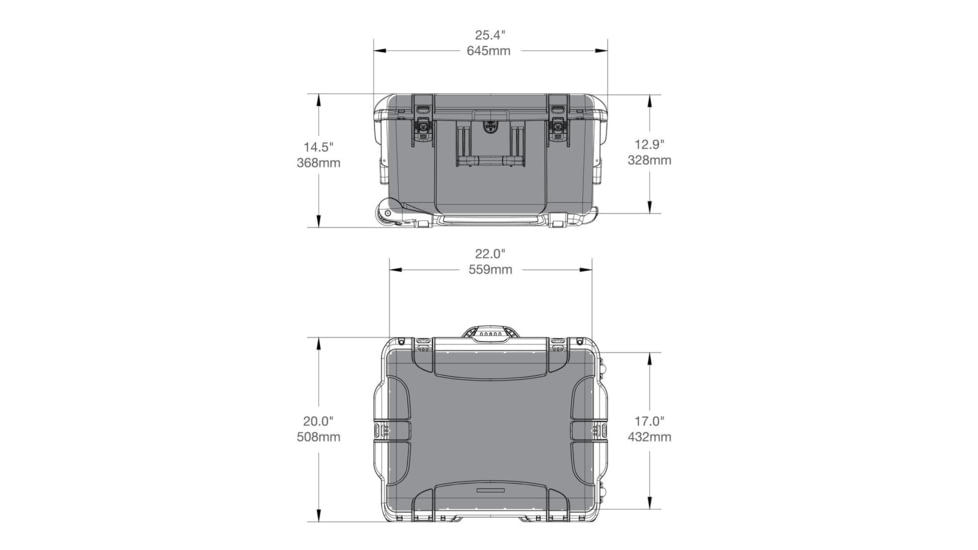 Nanuk Case 960 w/lid org. - w/divider, Graphite, Large, 960S-060GP-0A0