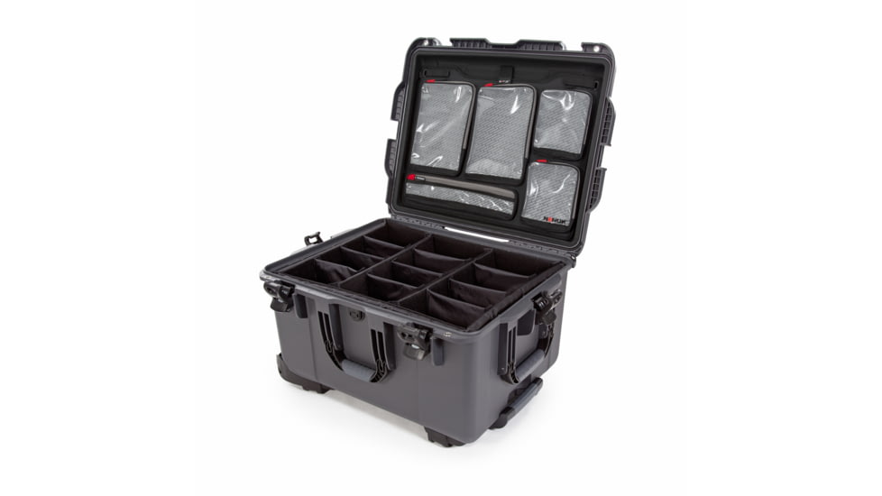 Nanuk Case 960 w/lid org. - w/divider, Graphite, Large, 960S-060GP-0A0