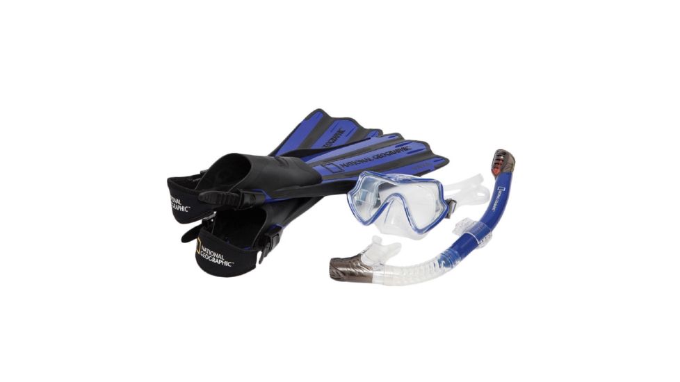 National Geographic VAYA Snorkel and Fin Set, Black/Blue, Small/Medium 5001407