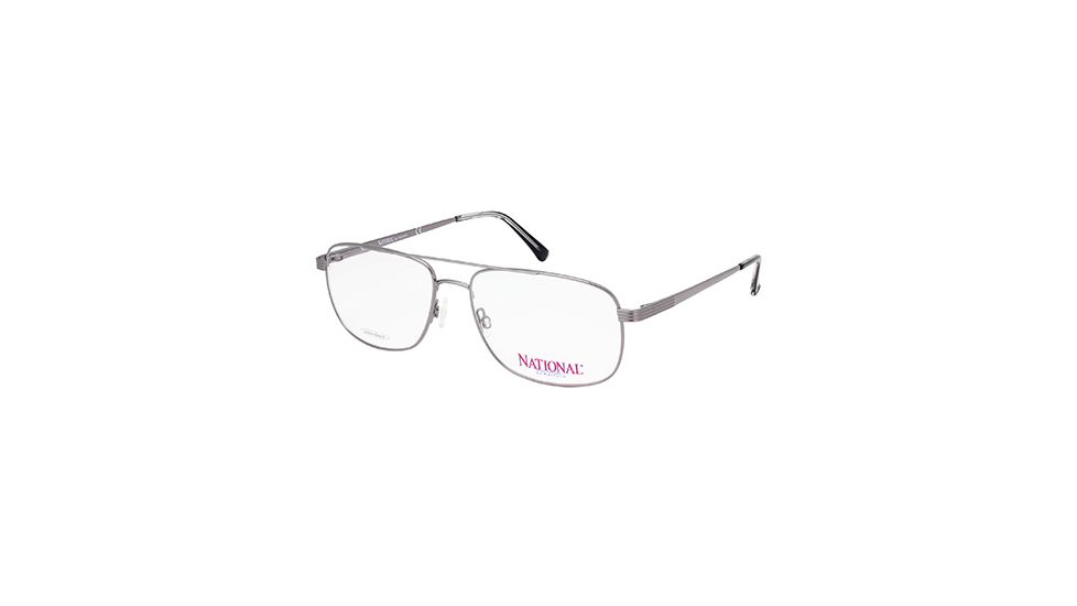 National NA0326 Eyeglass Frames - Shiny Gun Metal Frame Color