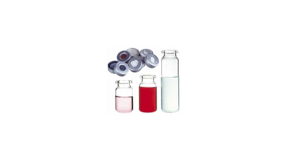 National Scientific Headspace Crimp-Top Vials, National Scientific C4020-34A Aluminum Seals Ivory PTFE/Red Rubber