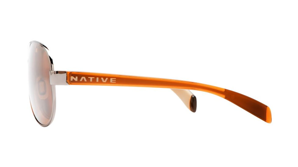 Native Eyewear Patroller Sunglasses,Chrome/Crystal Brown Frame,Brown Lens,Polarized,175 397 524