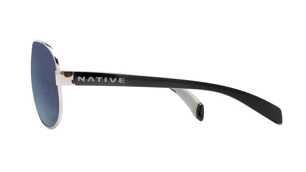 Native Eyewear Patroller Sunglasses,Chrome/Iron Frame,Blue Reflex Lens,Polarized,175 377 526