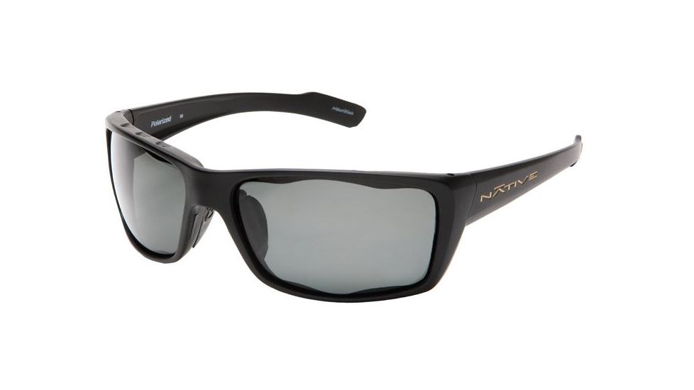 Native Eyewear Wazee Sunglasses, Asphalt Frame, Gray Lens, Polarized, 135 302 502