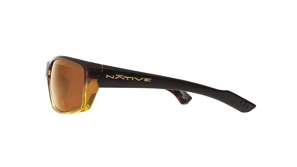 Native Eyewear Wazee Sunglasses, Stout Fade/Iron Temple Frame, Brown Lens, Polarized, 135 383 515