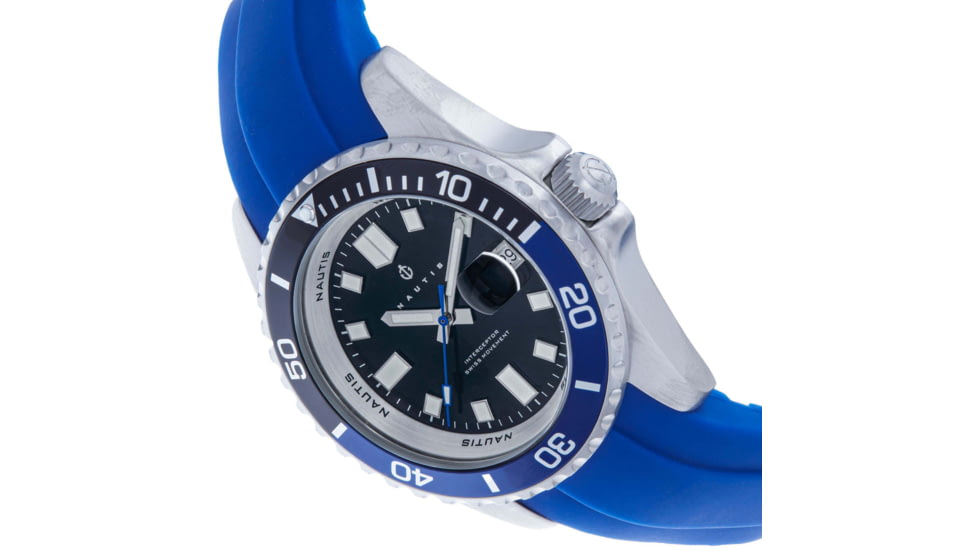 Nautis Interceptor Watch Box Set w/Interchangable Bands &amp; Date Display, Navy, One Size, 19161G-D