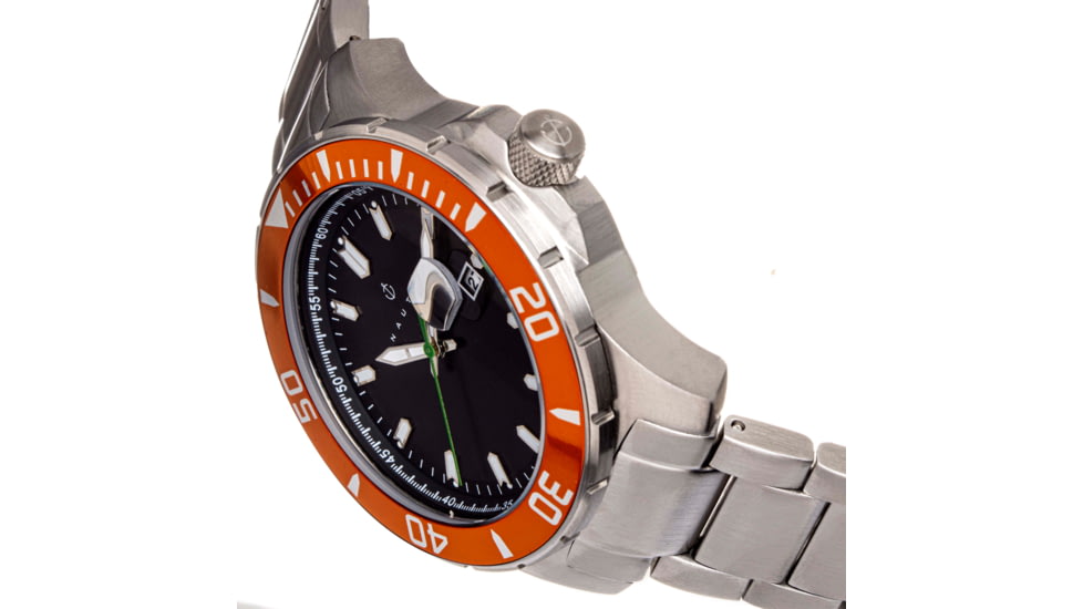 Nautis Nautis Admiralty Pro 200 Bracelet Watch w/Date, Orange/Black, One Size, GL2008-H