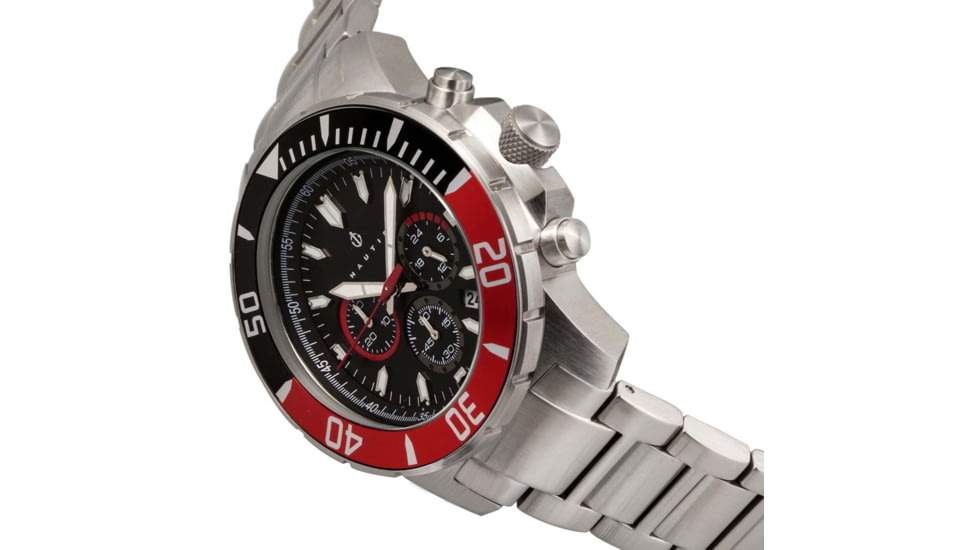 Nautis Nautis Dive Chrono 500 Chronograph Bracelet Watch, Black/Red, One Size, 17065-J