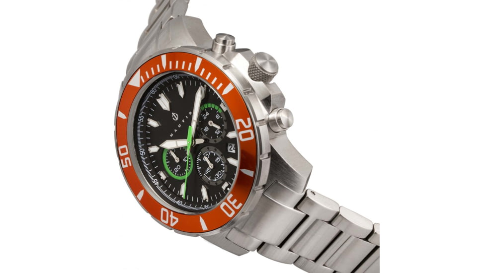 Nautis Nautis Dive Chrono 500 Chronograph Bracelet Watch, Orange/Black, One Size, 17065-A
