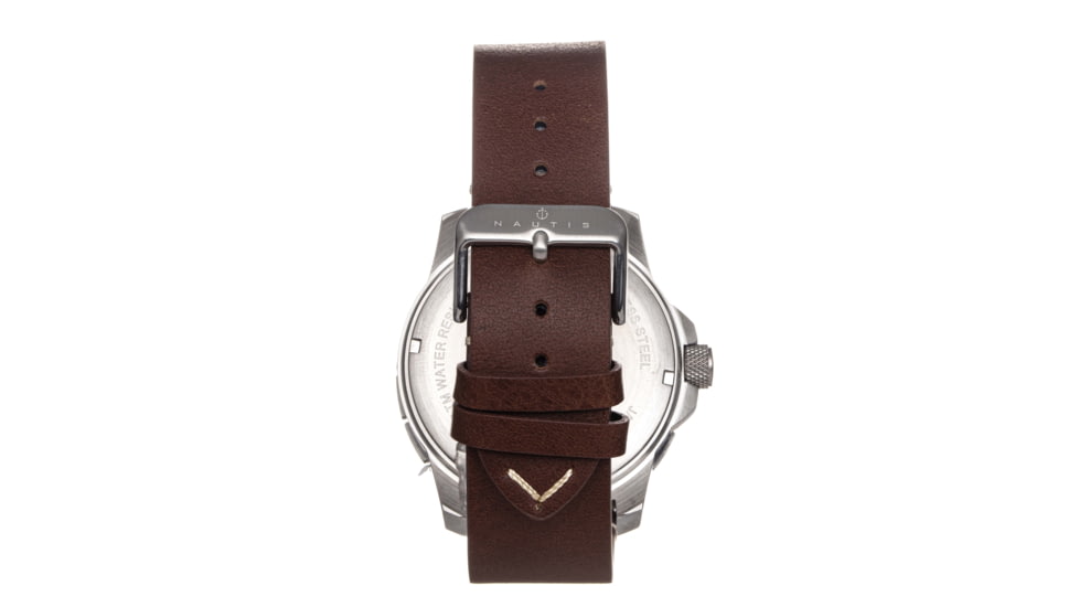 Nautis Nautis Dive Pro 200 Leather-Band Watch w/Date, Blue, One Size, GL1909-E