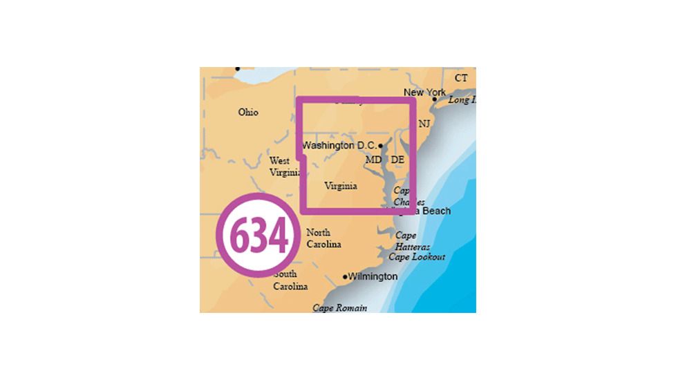 Navionics Platinum+ SD 634 Chesapeake Bay, New Condition NAV-MSD/634P+