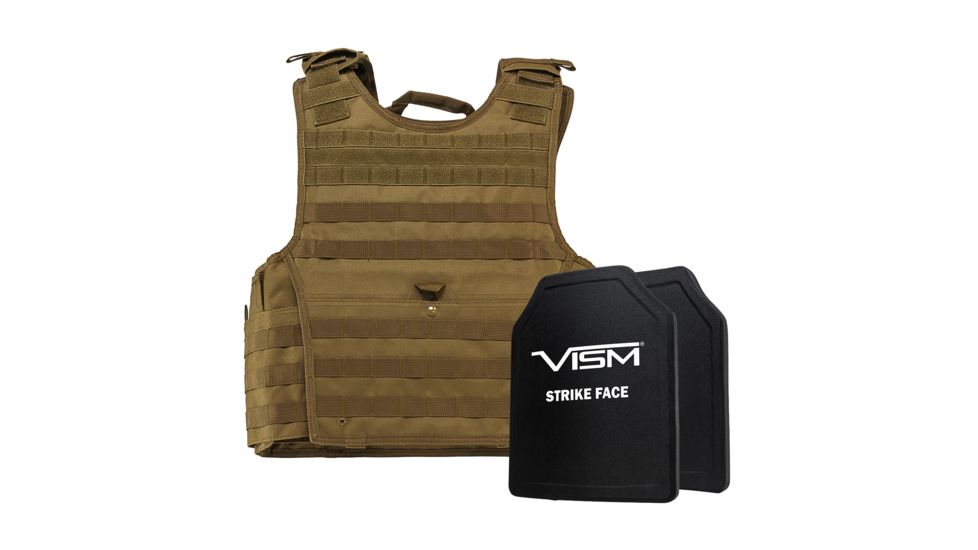 NcSTAR Expert Carrier Vest w/Two 10x12in Shooters Cut Hard PE Ballistic Panels, Tan, 2XL, BPCVPCVXL2963T-A