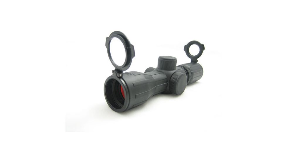 NcSTAR Illuminated Compact Rifle Scope - 4x30E Ill. Red / Green / Rubber Scope / Ruby / Rings SEECR430R Rifle Scope
