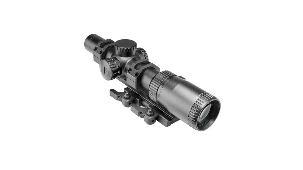 NcSTAR STR Series Full-Size Scope Rifle Scope, 1-6x24mm, 30mm Tube, Green/Red Illumination, Low Power Variable Reticle, Green Lens w/ VISM VMSPRBV2 Mount Combo, Black SEEFL1624GSPR-A
