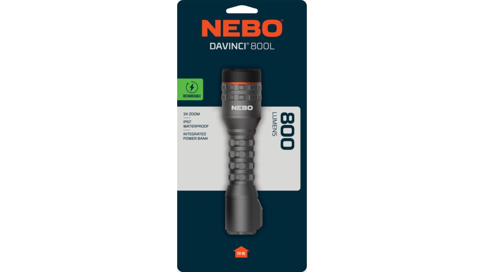 Nebo Davinci 800L Lithium Ion Battery 800 Lumens LED Flashlight