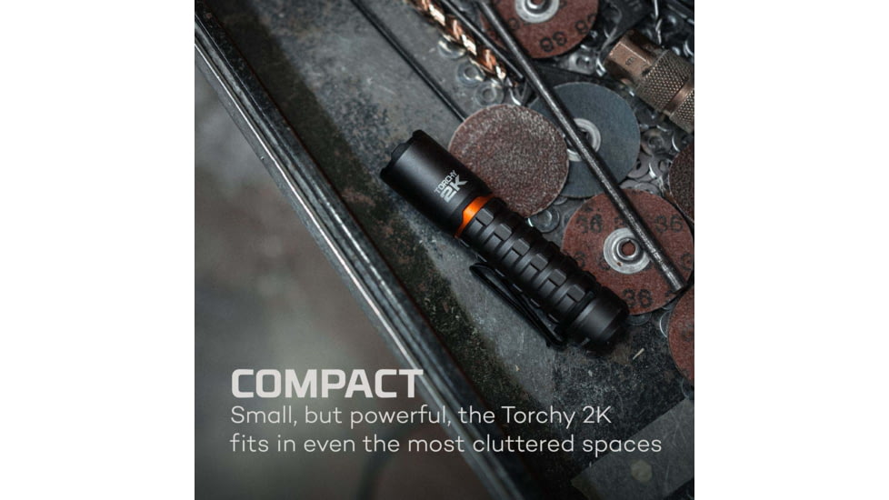 Nebo Torchy 2K Rechargeable EDC Pocket Light, 2000 Lumens, Black, NEB-FLT-1006