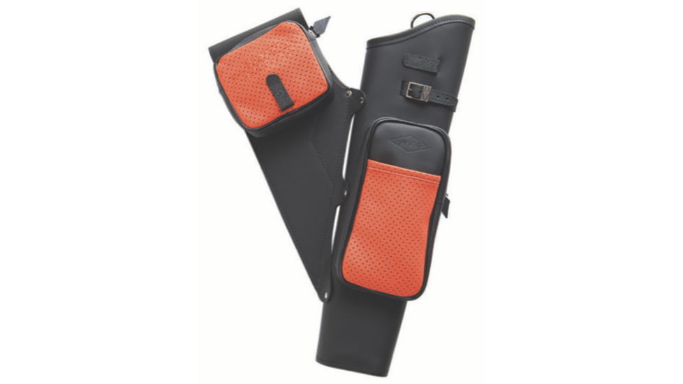 Neet NT-2100 Leather Target Quiver 1004280, Black/Orange, 3 Arrow, 1160