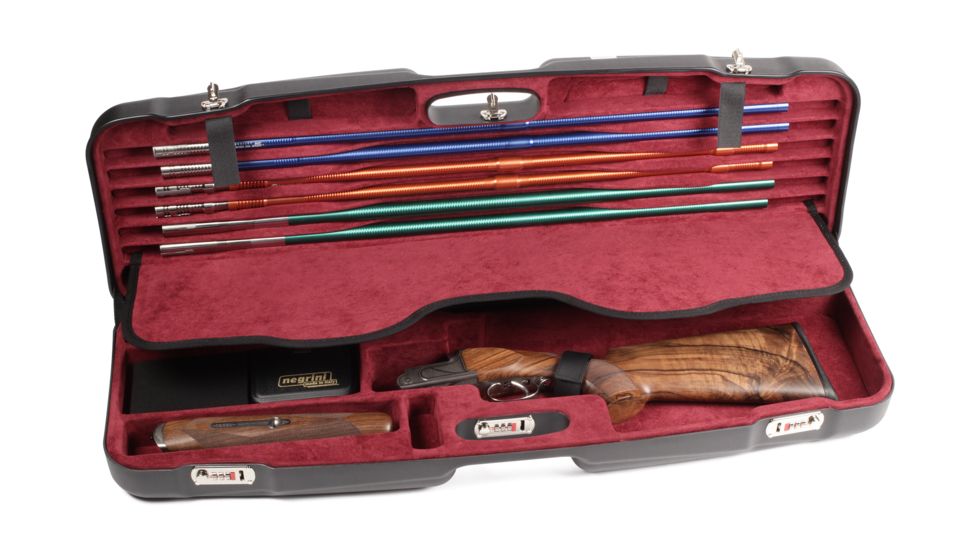 Negrini Compact Shotgun Tube Set Case,34.7x11.5x4.9in,Barrel 34-1/2in and Tube Sets,Black/Bordeaux 1622LR-TUBE-5227