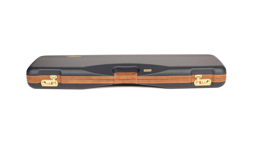 Negrini OU/SxS Deluxe Hunting Shotgun Case, Navy/Tobacco Leather/Navy Interior, 1605LX/5138